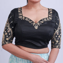 Silk Blouse with Gold hand embroidery