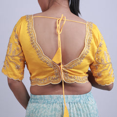Silk Blouse with Gold hand embroidery