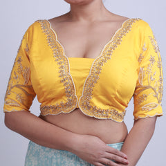 Silk Blouse with Gold hand embroidery