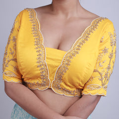 Silk Blouse with Gold hand embroidery