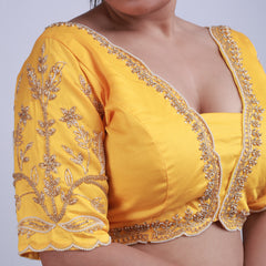 Silk Blouse with Gold hand embroidery