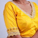 Silk with Pearl work