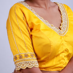 Silk with Pearl work