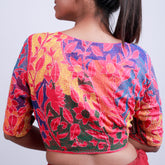 Silk with kantha Work