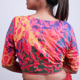 Silk with kantha Work