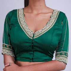 Silk with Pearl work