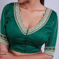 Silk with Pearl work