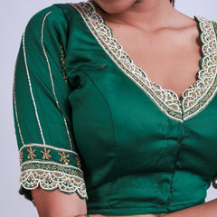 Silk with Pearl work