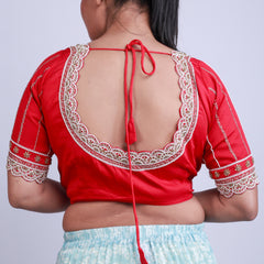 Silk with Pearl work