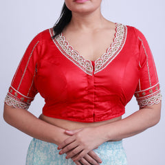 Silk with Pearl work