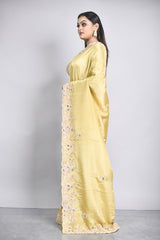 Yellow Tissue Organza Saree