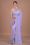 Sequence embroidered on satin organza