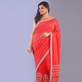 Silk tissue saree cut dana and zardosi work