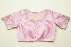 Pink half sleeves blouse