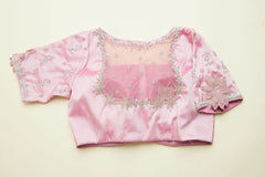 Pink half sleeves blouse