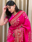 Bandhini on silk with kacha gota work