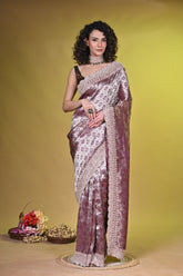 Kanjeevaram Tissue With Hand embroidered Border