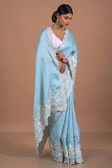 Satin with parsi work