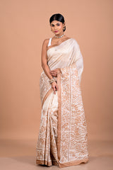 Tusser with Pitha work