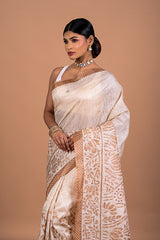 Tusser with Pitha work