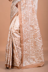 Tusser with Pitha work