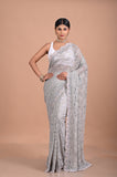 Chantily lace saree with Sequence work