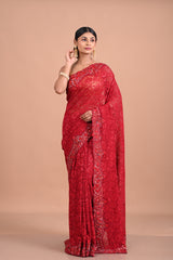 Chantily Lace saree with Sequence and embroidery work