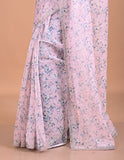 Printed georgette with Hand embroidered border
