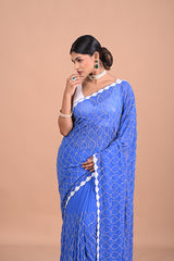 Satin Crepe with cutdana work jaal