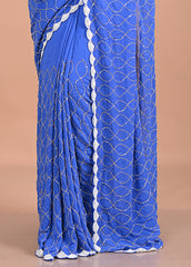 Satin Crepe with cutdana work jaal