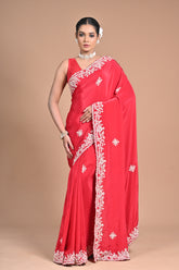Hoa Silk Saree with Heavy Embroidery Blouse – Elegance That Speaks Louder Than Words