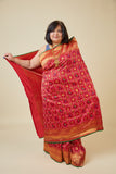Red Banarsi Organza Saree