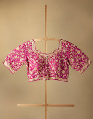 Pink Zardozi work blouse