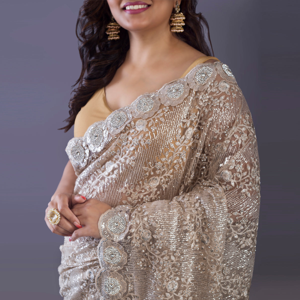 chantily lace saree