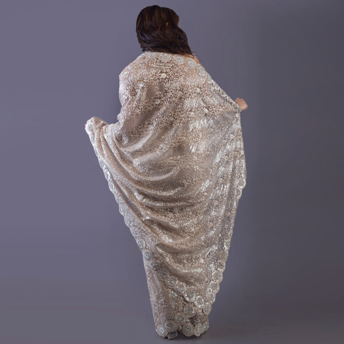 chantily lace saree