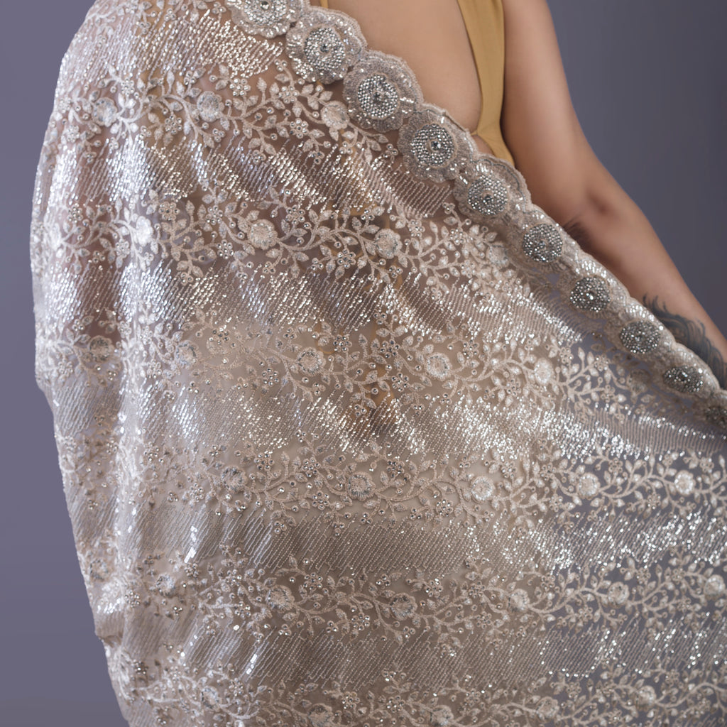chantily lace saree