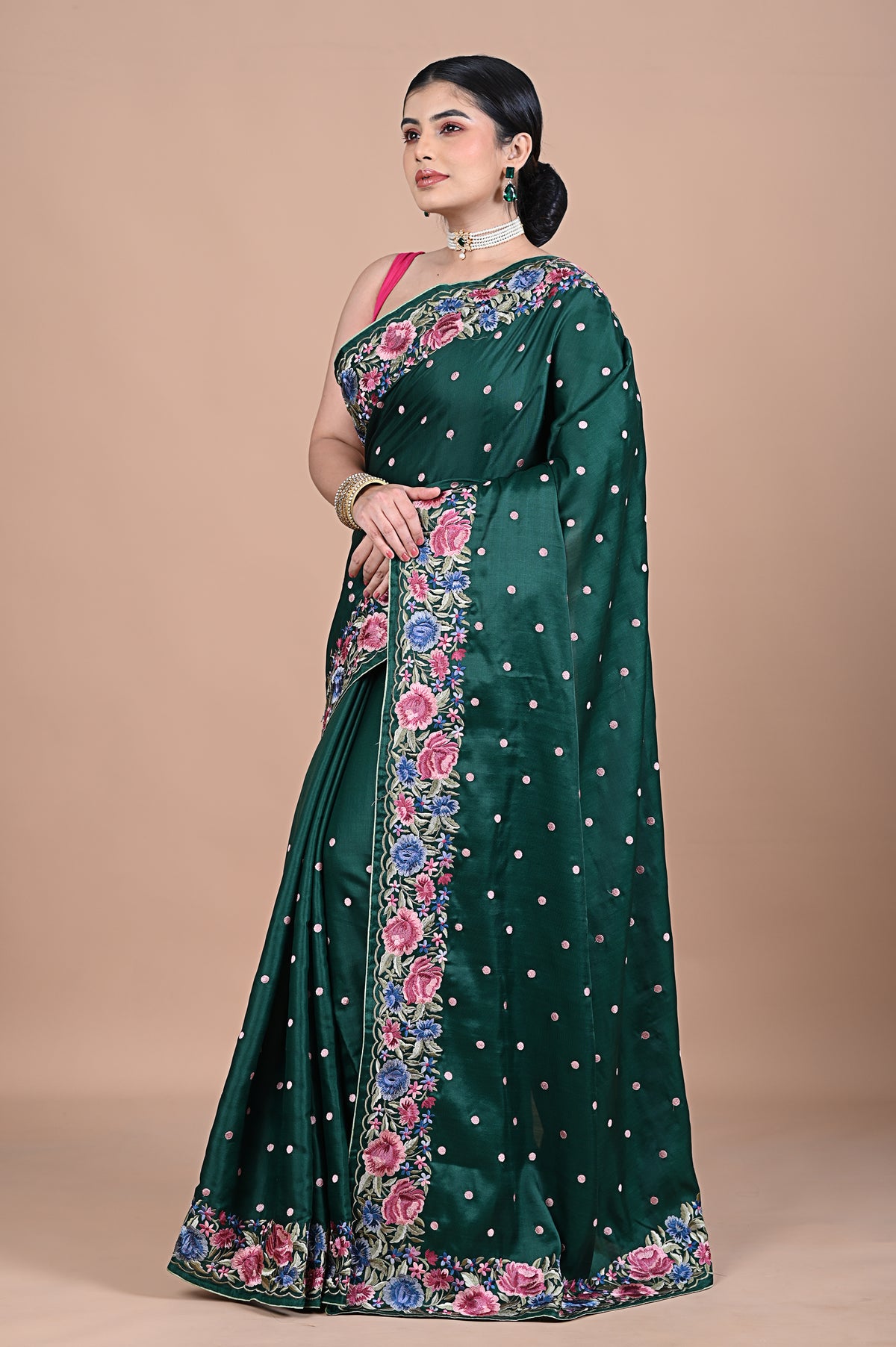 Parsi Machine embroidery on Tusser