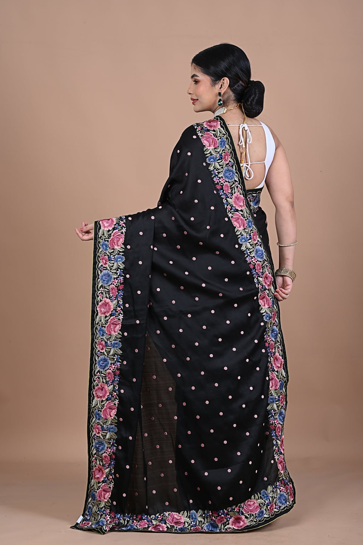 Parsi Machine embroidery on Tusser