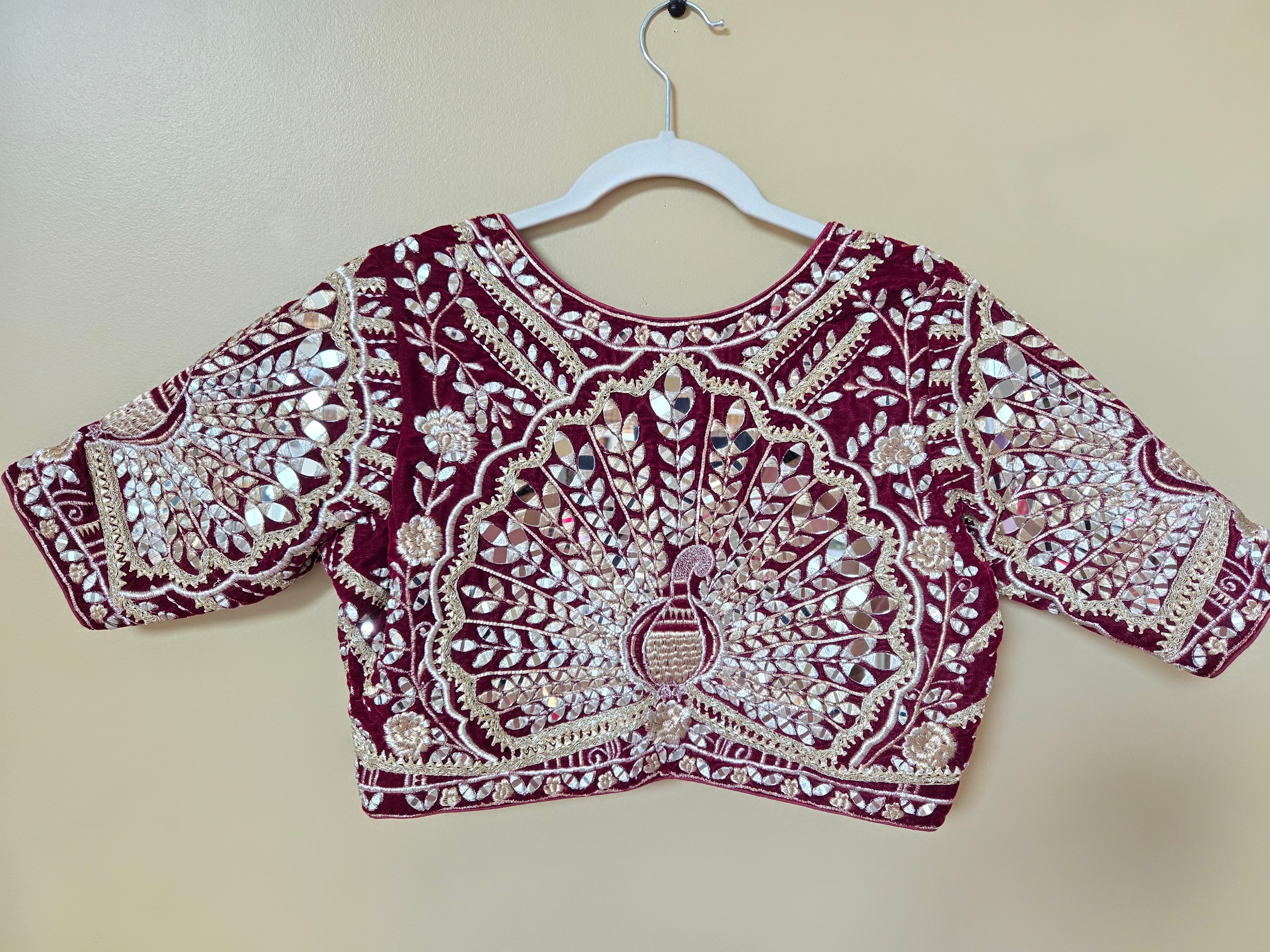 Heavy Embroidered blouse with Mirror work