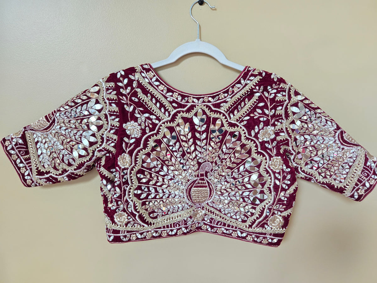 Heavy Embroidered blouse with Mirror work