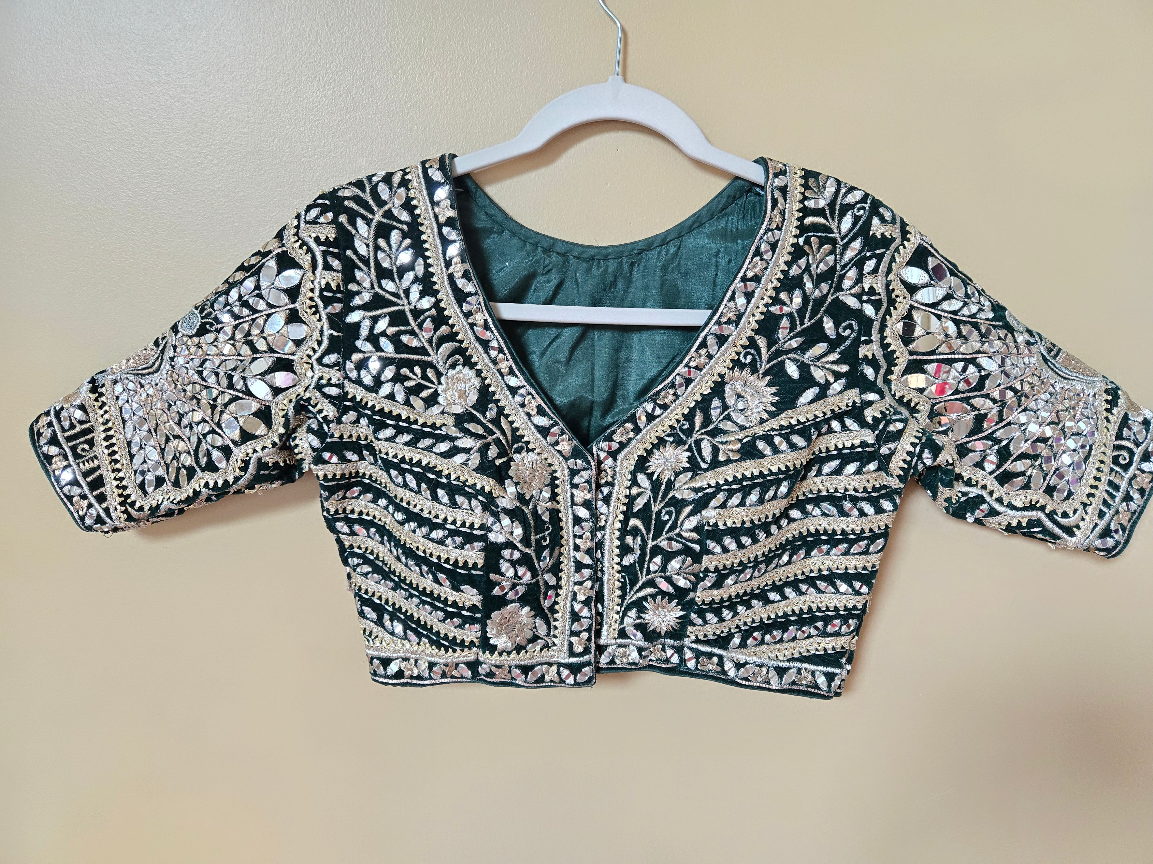 Heavy Embroidered blouse with Mirror work