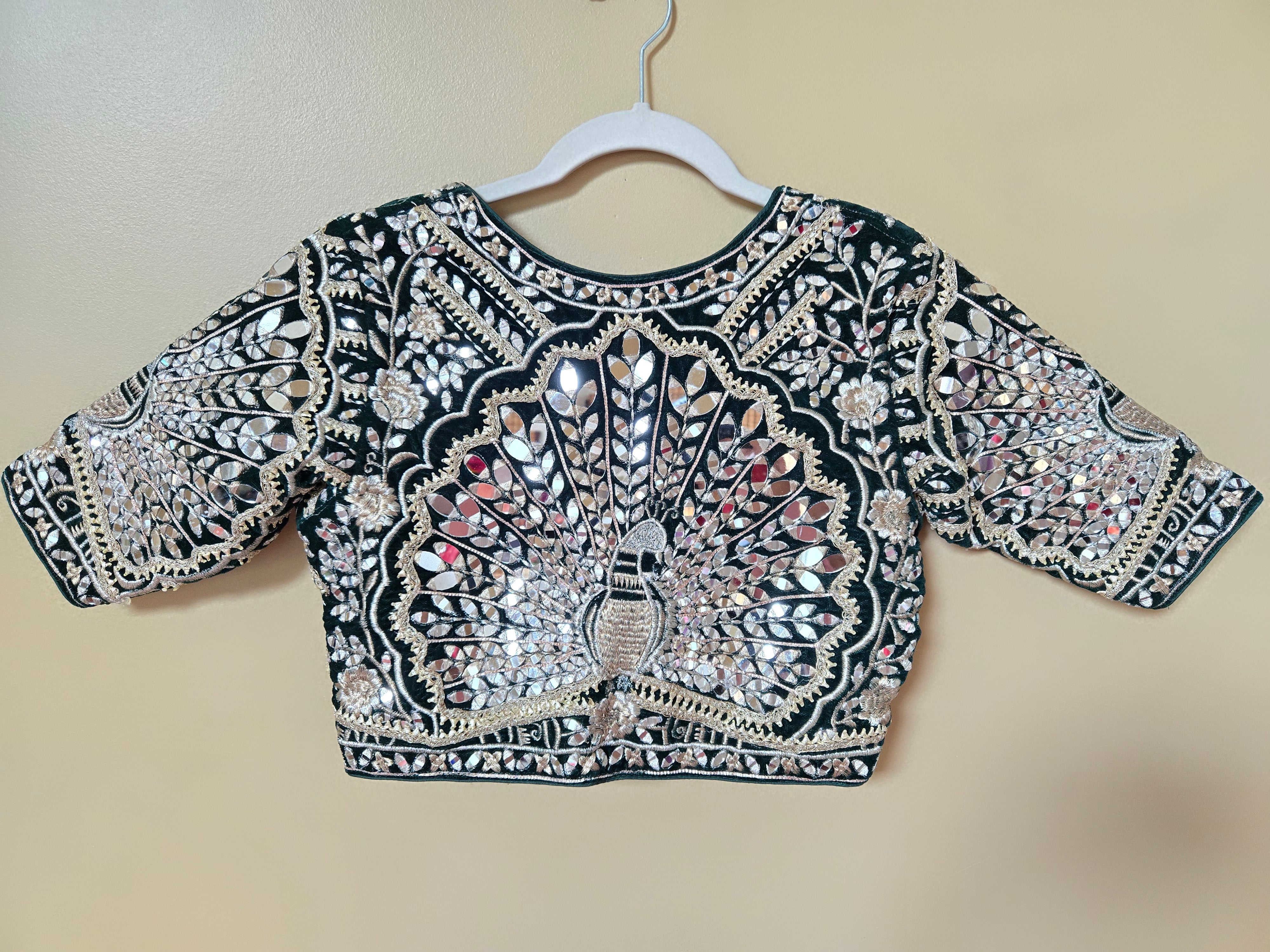 Heavy Embroidered blouse with Mirror work