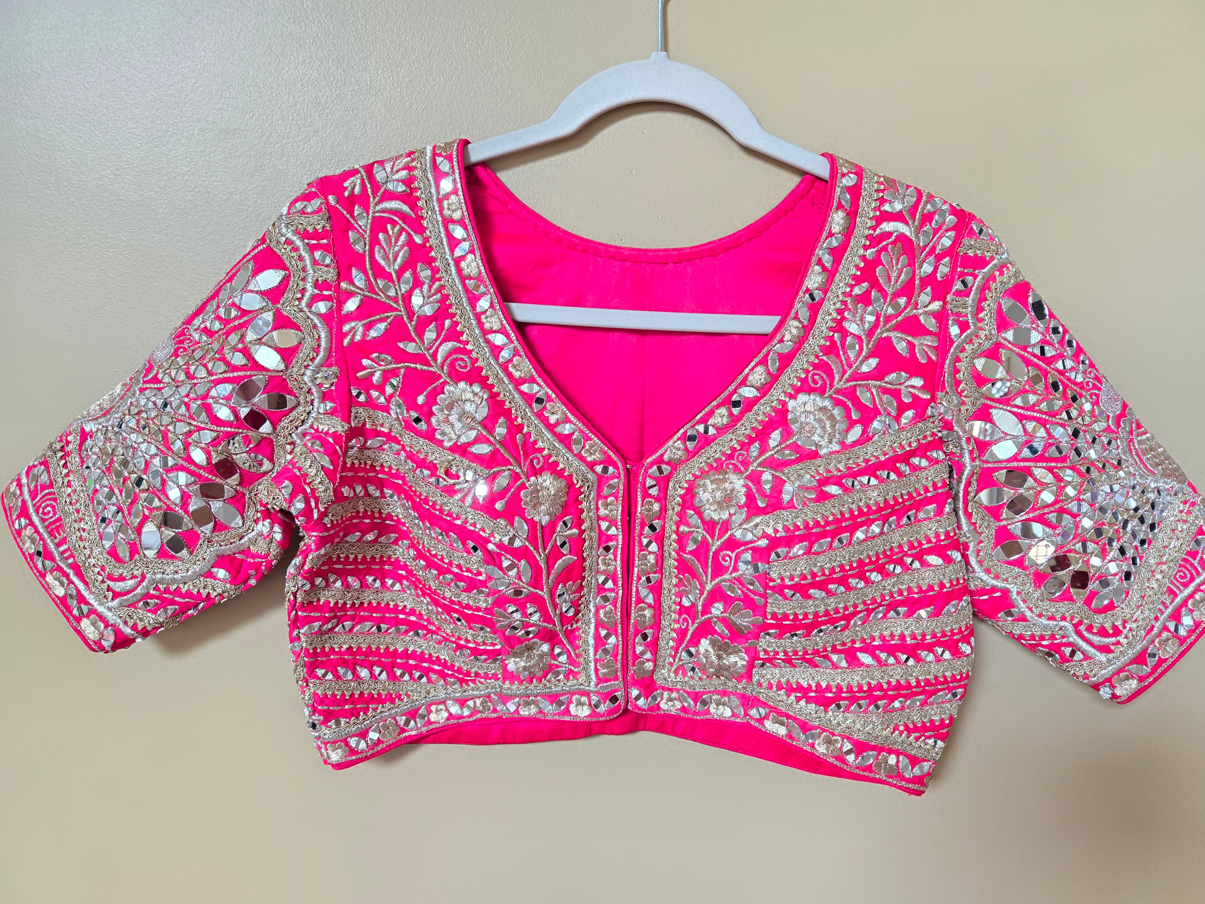Heavy Embroidered blouse with Mirror work