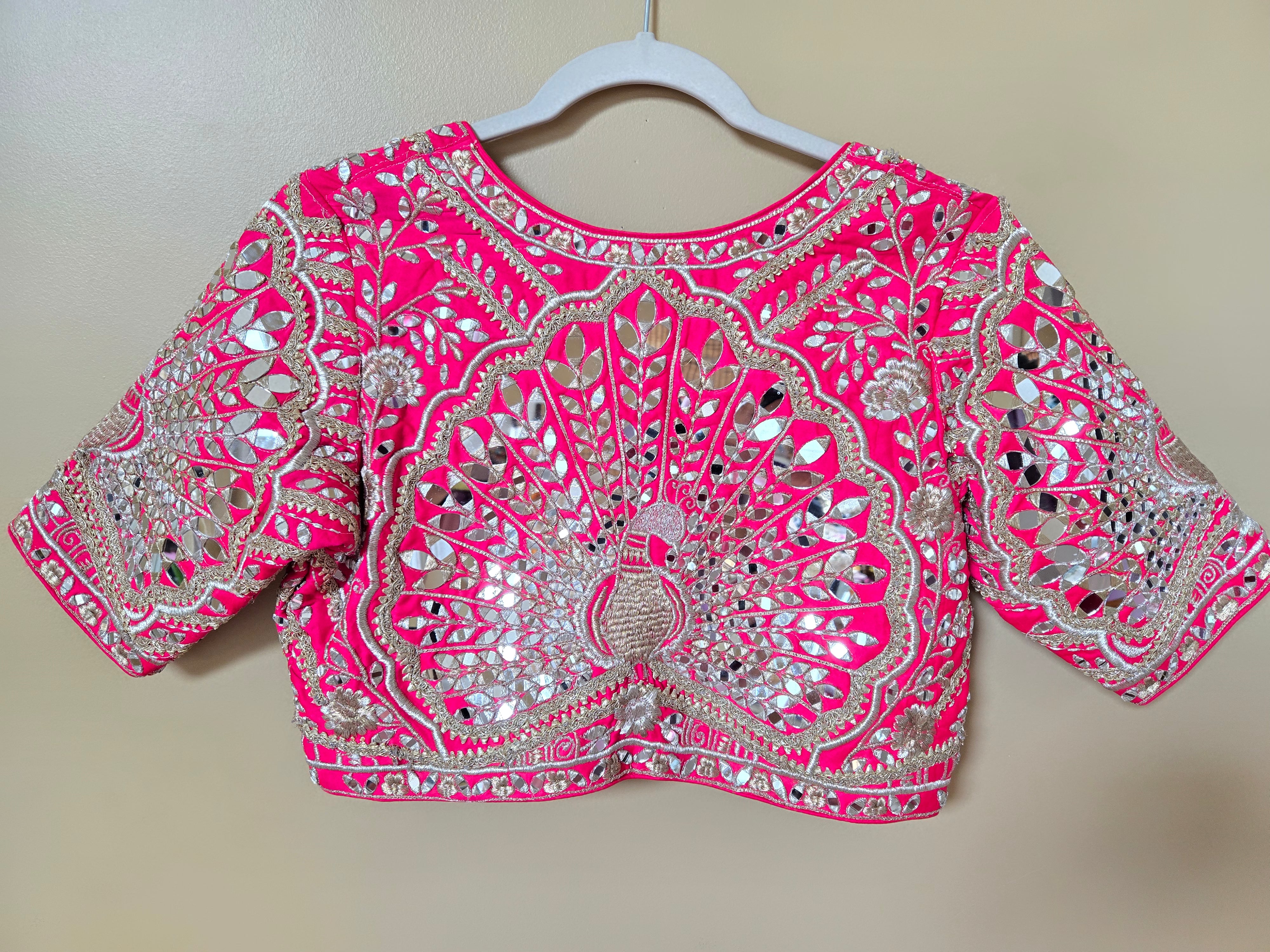 Heavy Embroidered blouse with Mirror work