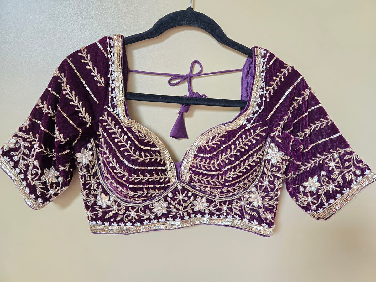 Heavy Embroidered blouse with Mirror work