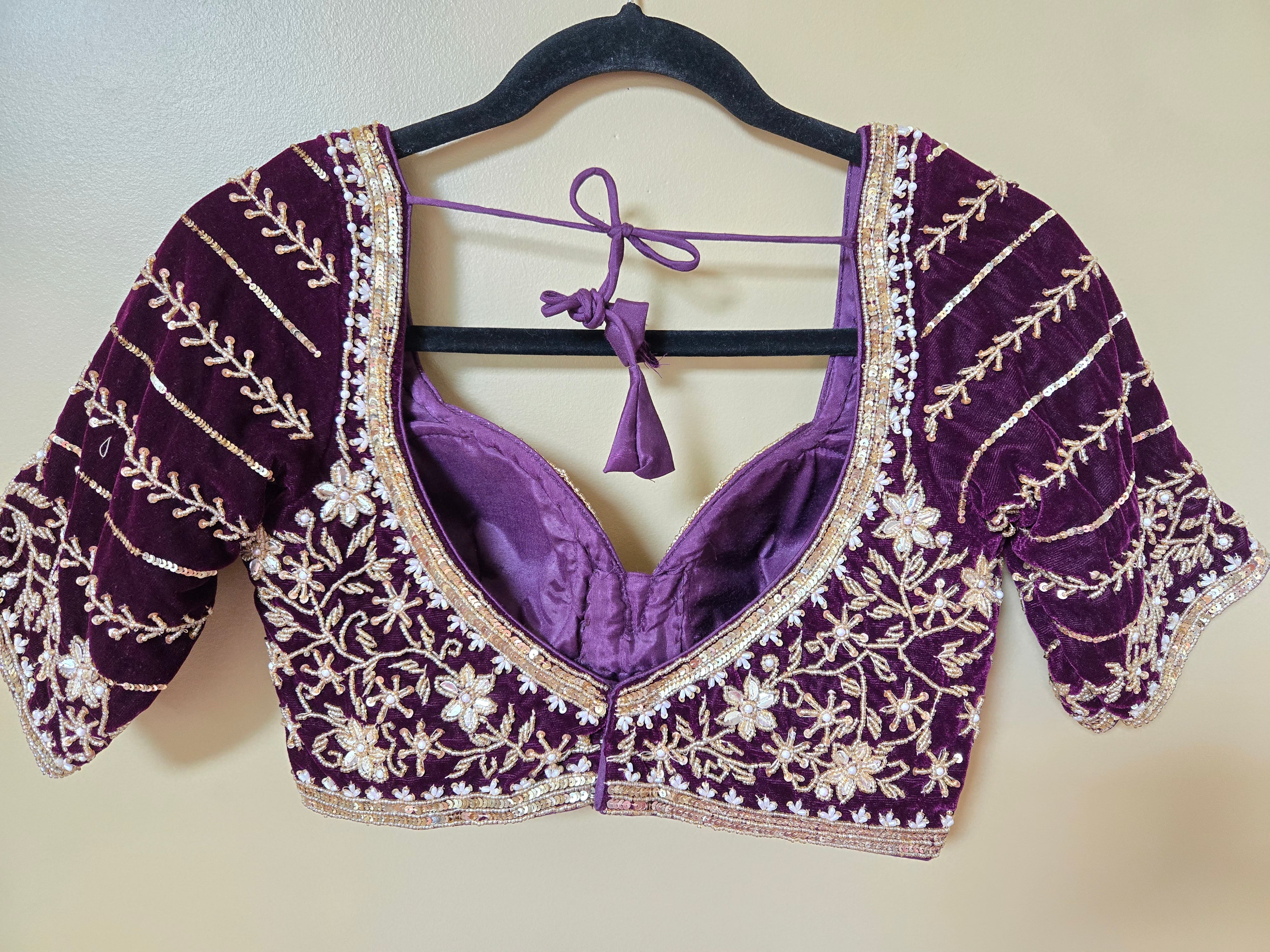 Heavy Embroidered blouse with Mirror work