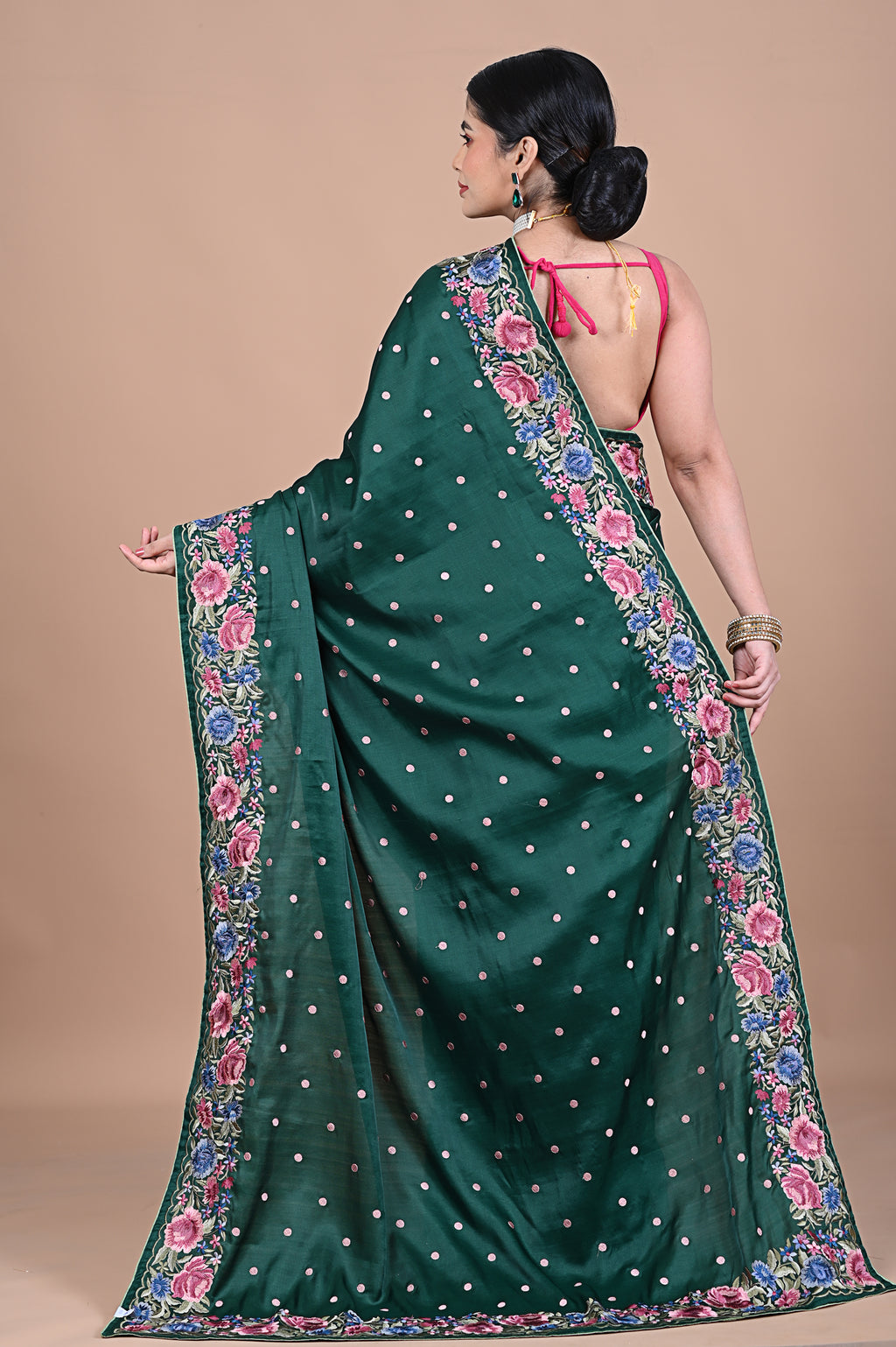 Parsi Machine embroidery on Tusser