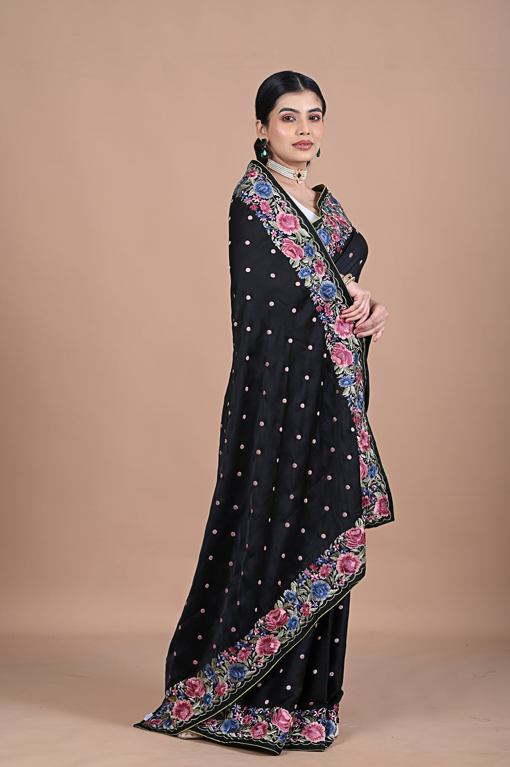Parsi Machine embroidery on Tusser