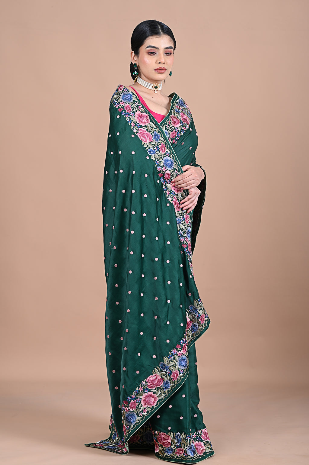 Parsi Machine embroidery on Tusser