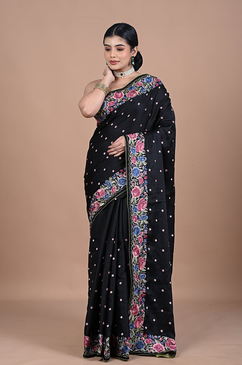 Parsi Machine embroidery on Tusser